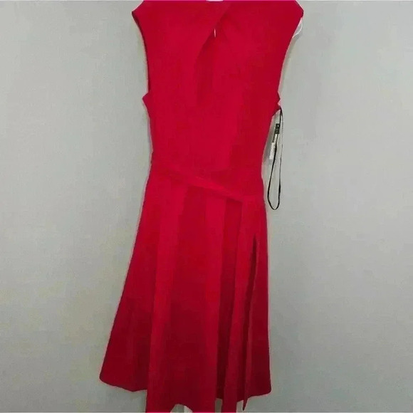 Tahari ASL Pleated-neck Sleeveless fit & flare dress NWT SZ 14 Cocktail dress - Picture 5 of 11